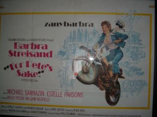 Barbara Streisand For Petes Sake 1970s Film Poster Uk Quad