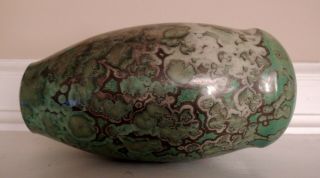 Artist Signed Modern Contemporary Studio Craft Pottery Crystalline Vase Green 5