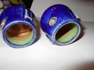 Pair Antique Royal Doulton Art Pottery Miniature Stoneware Vases Hand Decorated 2
