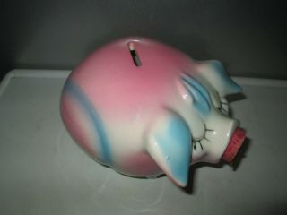 Hull Pottery Corky Pig Bank Piggy Bank Vibrant Colors