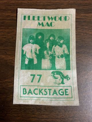 Fleetwood Mac Backstage Pass Vintage Cloth 1977 Tour