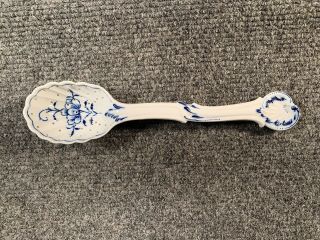 Antique Meissen Blue Onion Serving Spoon Hand Painted Blue White 8 3/4” Germany