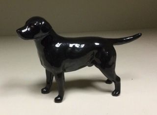 Vintage Beswick England Black Lab Ceramic Dog Figurine