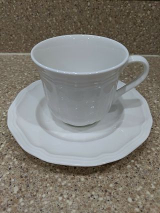 Mikasa Antique White 8 Tea Cups And 8 Saucers - Set,