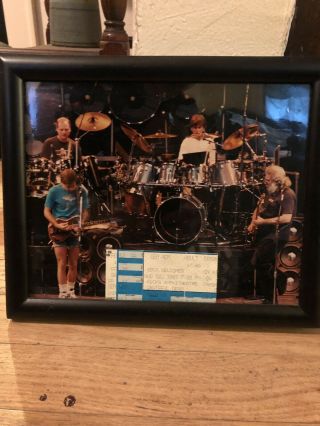 Grateful Dead Framed Photo With Ticket Stub From Same Show.  Red Rocks 08/12/87