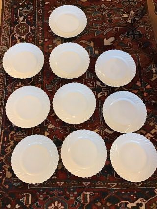 Set 10 Vintage Haviland Limoges France Porcelain White Dinner Plates 10 - 1/4”dia.