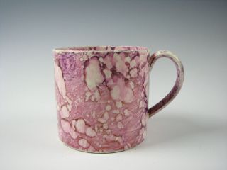 Antique Pink Sunderland Splash Luster Mug 19th Century Staffordshire