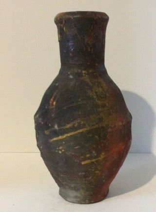 Handcrafted Studio Art Pottery Stoneware Brutalist Amphora Vase