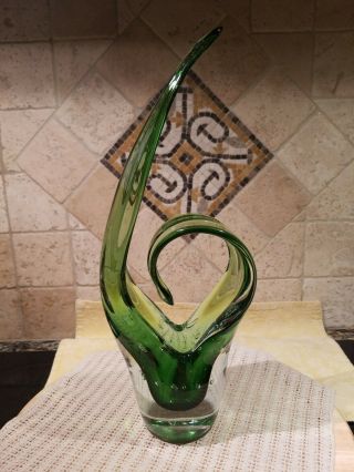15 " Tall Green Murano Art Glass Sculpture