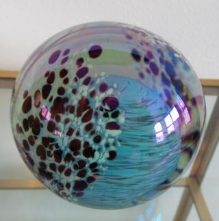 Vintage Glass Eye 1984 Paperweight Signed.