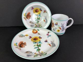 Royal Worcester Porcelain A Skippety Tale Plate Bowl & Mug Set