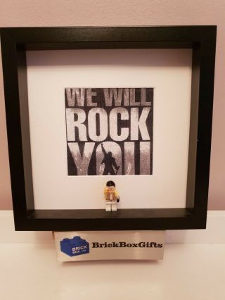 Freddie Mercury Queen Minifigure 3d Picture Frame We Will Rock You Black & White