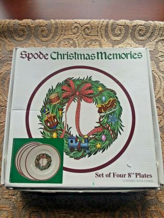 4 Rare Spode Christmas Memories 8 " Salad Plates