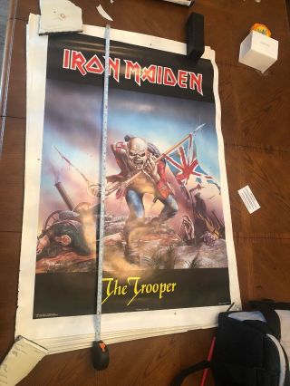 Qty 2 Vintage 1984 Iron Maiden Poster By Derek Riggs No.  1479 The Trooper Inva