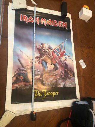 Qty 2 Vintage 1984 Iron Maiden Poster by Derek Riggs No.  1479 The trooper Inva 2