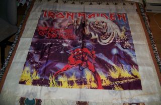 Vintage 80s 1982 Iron Maiden The Number Of The Beast Tapestry Poster Flag Banner