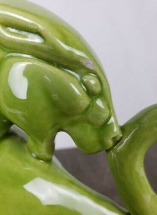 HTF Haeger Pottery green chartreuse leopard panther mountain lion cougar 4