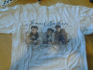 Jonas Brothers 2009 World Tour White Concert T - Shirt - Medium - Rare