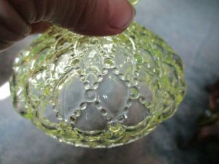 Small Vaseline Glass Lamp Shade - Diamond Quilted Pattern 5