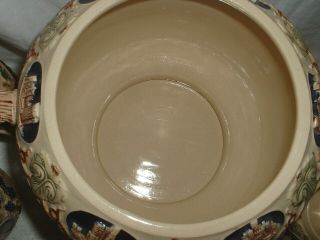 Gerz German Castle Stoneware Punch Bowl/Cider Tureen w/8 Cups/Mugs 3