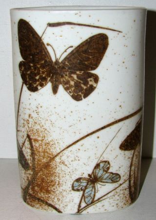 Mid Century Royal Copenhagen Denmark Studio Pottery Butterfly Vase 5331