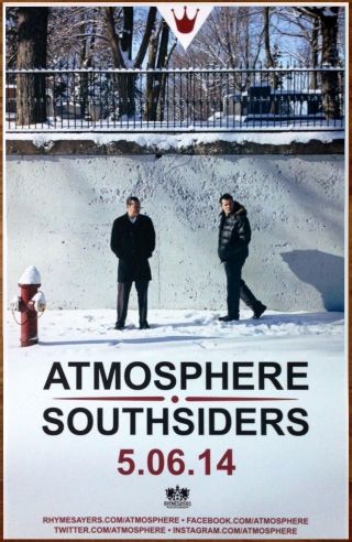 Atmosphere Southsiders Ltd Ed Rare Poster,  Hip Hop/rap Poster Rhymesayers