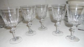 Set Of 5 Rare Princess House Esprit Wine Glasses Vintage Crystal