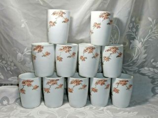 Set Of 11 Vintage Fukagawa Arita Japan Porcelain Cups Tumblers Pattern 905 Maple