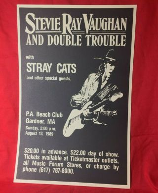Stevie Ray Vaughan Srv 1989 Concert Poster