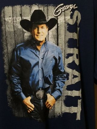 George Strait The Cowboy Rides Away 2014 Tour Graphic Blue T - Shirt Size 2xl