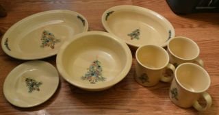 Set Of 7 - Fiestaware Christmas Tree Platter,  Bowls,  Plate,  Dish,  Cups