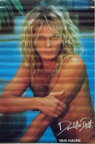 Van Halen 23x35 David Lee Roth Poster 1983 Swimming Pool