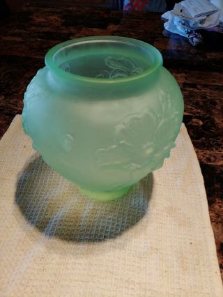Antique Uranium Vaseline Glass Textured