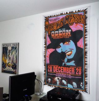 Marilyn Manson Fabric Concert Tour Poster Huge 3x5 Banner Tapestry Flag Cd