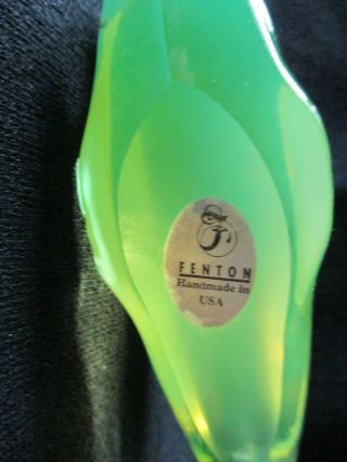Fenton Glass Whale Figurine - Topaz Vaseline Opalescent 4