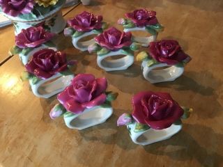 Royal Albert Old Country Roses Napkin Rings Set Of 8