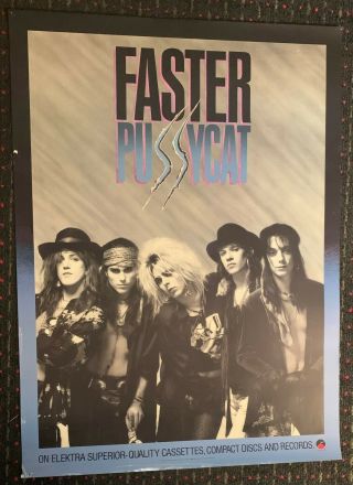 Faster Pussycat Debut 24x33 Promo Poster Hair Band 80 