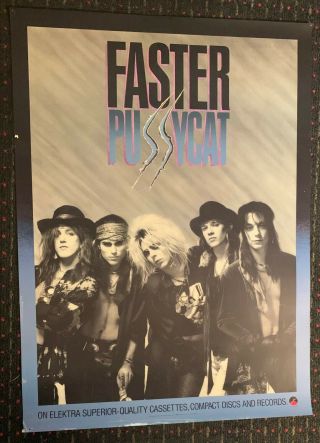 FASTER PUSSYCAT debut 24x33 promo poster Hair Band 80 ' s sleaze GLAM Metal 1987 6