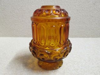 1x Moon And Stars Pattern Le Smith Glass Amber Gold Fairy Courting Candle Lamp