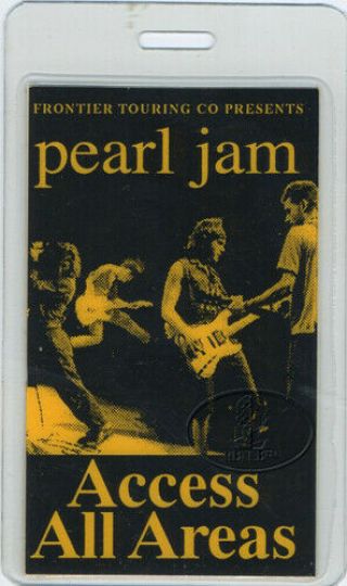 Pearl Jam 1998 All Access Laminated Backstage Pass Australia