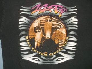 Vtg 90’s Zz Top Tour T - Shirt Lg Cotton Black Mean Rhythm 1997 Rock Band