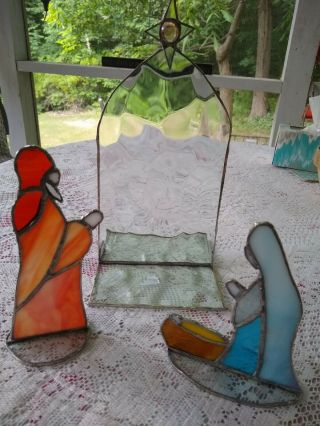 Stain Glass Nativity Set