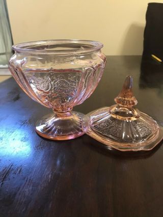 Mayfair Pink by Anchor Hocking - Vintage Candy Dish with Lid - Depression Glass 3