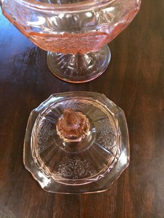 Mayfair Pink by Anchor Hocking - Vintage Candy Dish with Lid - Depression Glass 4