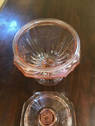Mayfair Pink by Anchor Hocking - Vintage Candy Dish with Lid - Depression Glass 5