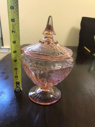 Mayfair Pink by Anchor Hocking - Vintage Candy Dish with Lid - Depression Glass 7