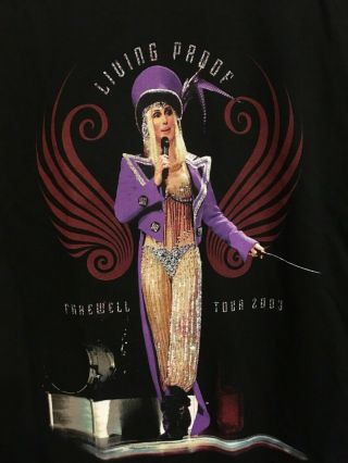 Cher 2003 Living Proof Farewell Tour Nyc Msg Concert Ringmaster T - Shirt (xl)