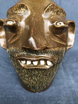 Burly Bearded Brown Face Jug Made By Randy Tobias Nc