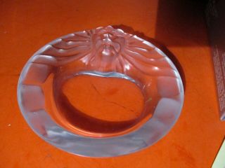 Lalique Tete De Lion Head French Crystal Ashtray Made In France Signed D22 Pa