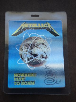 Metallica,  Laminated " Otto " Backstage Pass,  Nowhere To Roam Tour Hologram